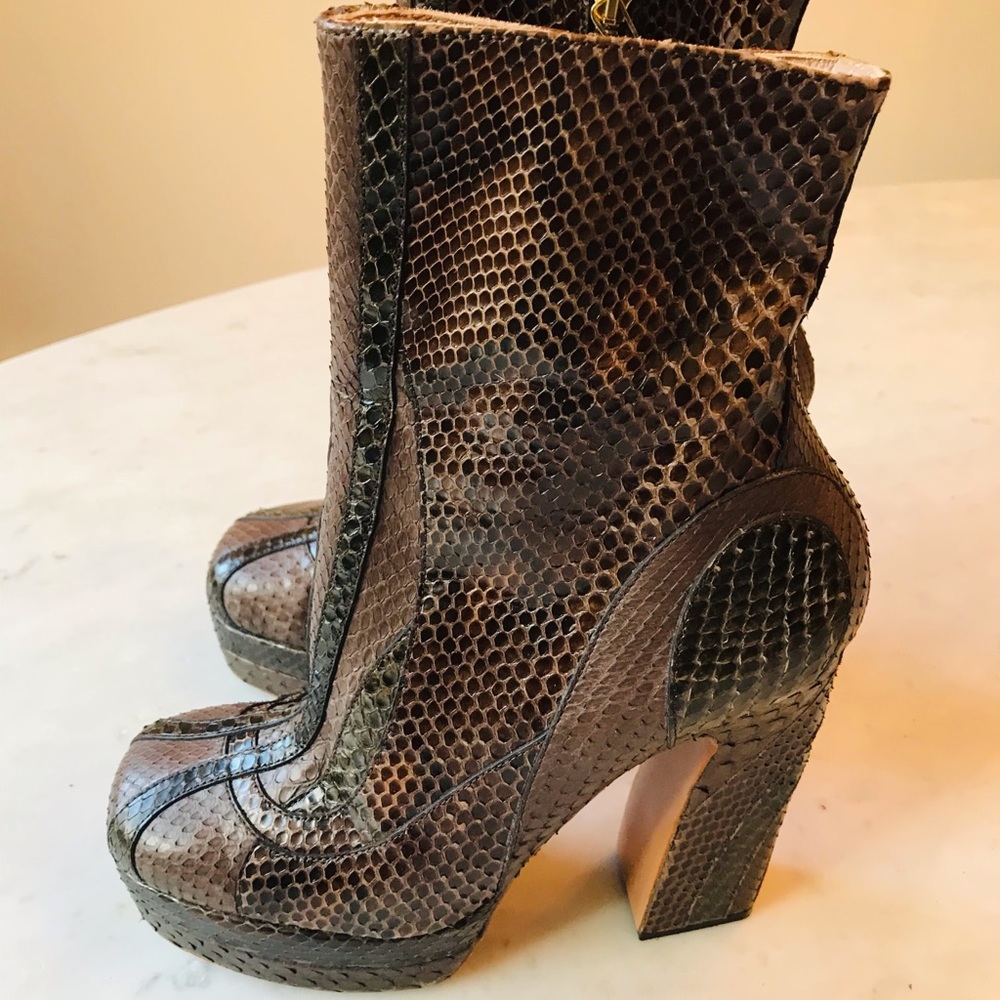 Rochas Python Heeled Boots - image 3